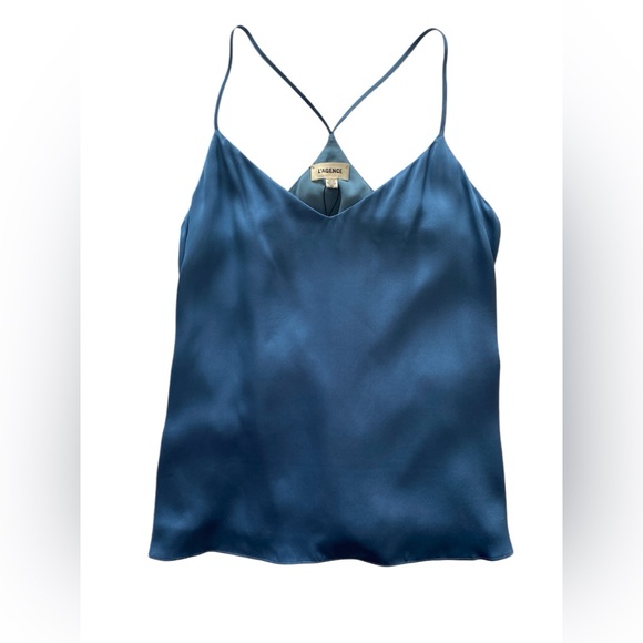 NWT L'AGENCE Kylee Silk Cami Tank Top Blue Mist XS - Picture 10 of 12